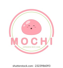 Mochi Logo. Japanische Süßigkeiten. Vektorgrafik