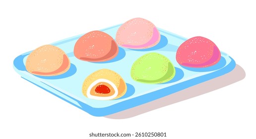 Mochi. Moti. Japanese traditional weet soft dessert.