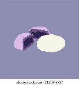 mochi vector illustration, moti vector hand drawing illustration, mochi vector