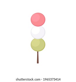 Vector Mochi. Mochi de fondo blanco. Vector de palo mochi.
