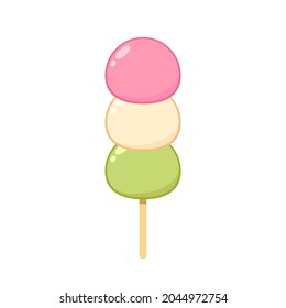 Mochi vector. Mochi on white background. Mochi stick vector.