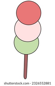 Mochi vector. Mochi on white background. Mochi stick vector.
