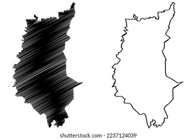 Mochitlan municipality (Free and Sovereign State of Guerrero, Mexico, United Mexican States) map vector illustration, scribble sketch Mochitlán map