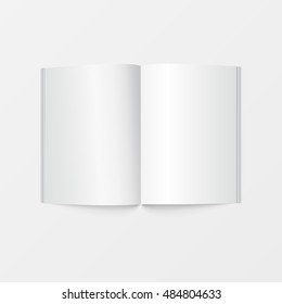 Mock up 3d booklet blank. Top view. For brochure, leaflet, pamphlet, book design, catalog template, magazine layout, textbook. White color with soft shadow. Vector illustration. - Shutterstock ID 484804633