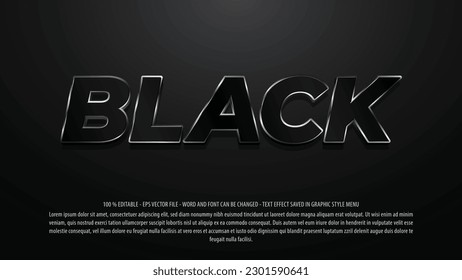 Mock up black 3d editable text effect premium vector