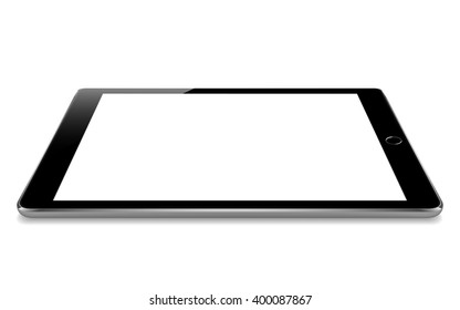 mock up black tablet isolated on white vector design