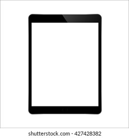 Mock up black tablet isolated on white vector design. 