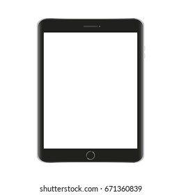 Mock up black tablet isolated on white vector design