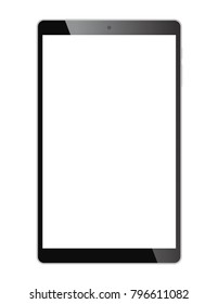 Mock up of a black tablet pad. Realistic vector illustration