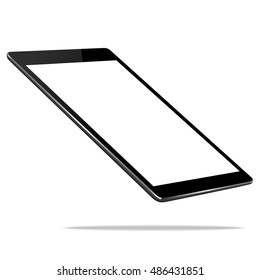 mock up black tablet perspective view isolated on white vector design, new digital tablet design on eps 10 version