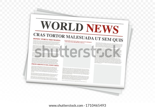 Mock Blank Daily Newspaper Realistic Vector Stock Vector (Royalty Free