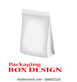 Mock Up Blank Foil Food Or Drink Doypack Bag Packaging. Plastic Pack. For Your Design. Vector EPS10