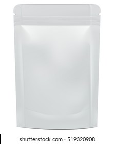 Mock up blank foil food or drink doypack. Illustration isolated on white background. Graphic concept for your design