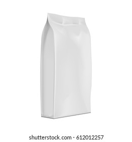 Mock up blank foil food or drink bag packaging. Illustration isolated on white background. Graphic concept for your design