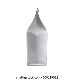 Mock up blank foil food or drink bag packaging. Side view. Illustration isolated on white background. Graphic concept for your design