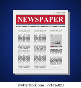 Mock up of a blank Newspaper or headline text and pictures