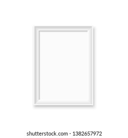 Mock up blank picture frame for photographs. Isolated vector illustration on white background.