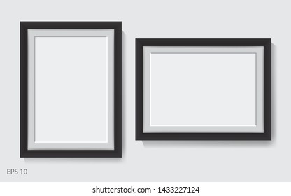 Mock Up Blank Picture Frame For Photographs. Isolated Vector Illustration 