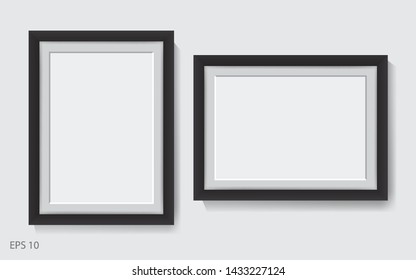 Mock up blank picture frame for photographs. Isolated vector illustration 