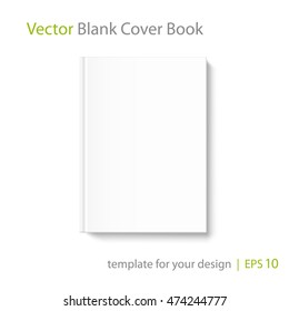 Mock up book cover on white background. Vector template for your design.