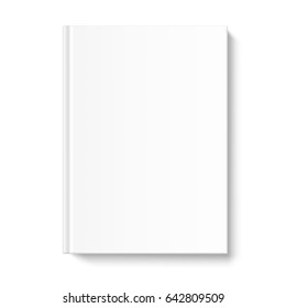 Mock up book cover on white background. Vector template for your design.