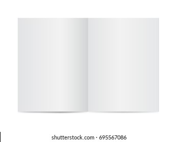 Mock up of booklet isolated. Open notebook, magazine, brochure, book. Vector template on white background. - Shutterstock ID 695567086