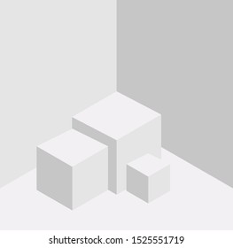 Mock up box in white room