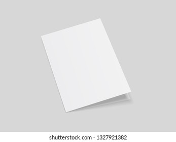 Mock up of brochure folding. Closed notebook, magazine, booklet, book. Vector template on white background.