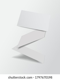 Mock up business cards. Empty blanks. Template of falling branding papers. Isolated vector illustration on background.
