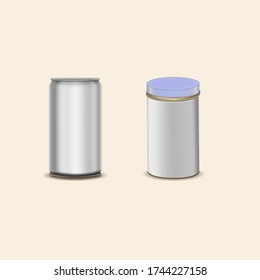 Mock up cans for drink design. Realistic vector mock up cans. 