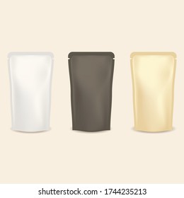 mock up design for light snacks. realistic plain mock up vector for product packaging design. 