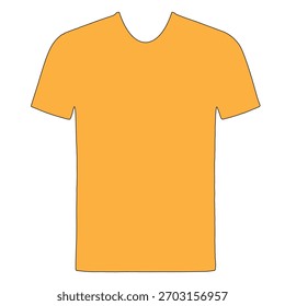 Mock-up-Design für T-Shirt mit orangefarbenen