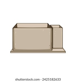 mock desk organizer cartoon. plastic up, card clear, holder blank mock desk organizer sign. isolated symbol vector illustration