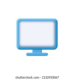 Mock Up Desktop Computer. Screen Device Mockup Blank Monitor. Creative Concept Idea. Realistic 3d Design Icons. Configure, Web Repair, Maintenance And Setting Website. Vector Illustration