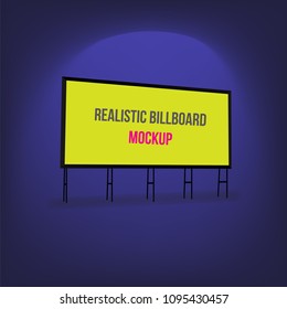 Mock up empty metal billboard vector illustration. Mockup for your advertisement and design