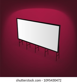 Mock up empty metal billboard vector illustration. Mockup for your advertisement and design