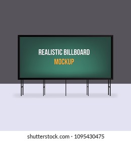 Mock up empty metal billboard vector illustration. Mockup for your advertisement and design