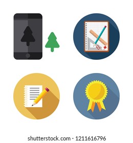 mock icon set. vector set about smartphone, badge and notebook icons set.