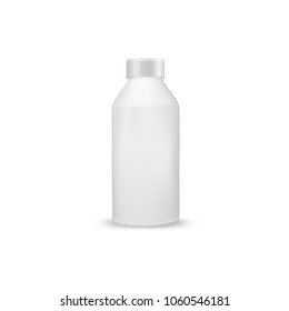 mock up laundry detergent package, realistic blank plastic white bottles. Mockup for brand and package design