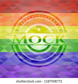 Mock lgbt colors emblem 