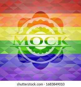 Mock lgbt Farben Emblem. Vektorillustration Illustration. Mosaik.