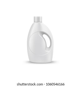 mock up liquid laundry detergent package, realistic blank plastic white bottles. Mockup for brand and package design