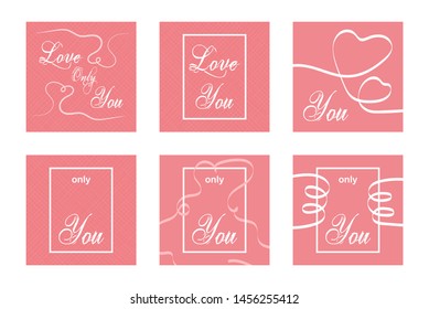 Mock up of love card on pink background for Happy Valentine's Day.