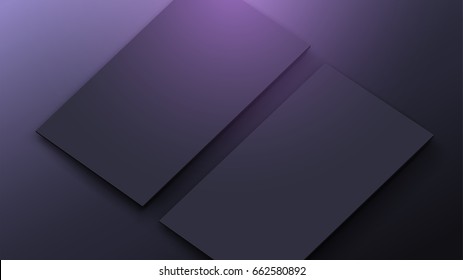 Mock up mobile app interface in 3D perspective view. Blank app screen. Horizontal aspect ratio in black color tone created by vector easy to use for user interface and user experience design.