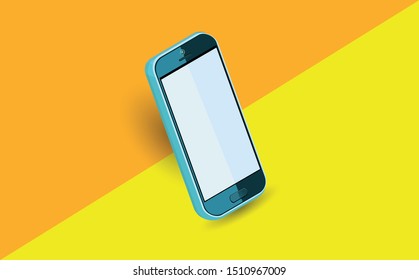 Mock up mobile phone. Isometric vector illustration.