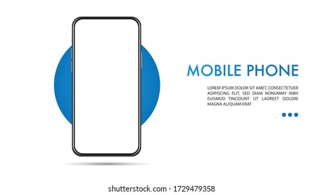 Mock up mobile phone￼ design￼ Which Copy space on Isolated on White background￼ , Victor￼ Illustration￼ eps 10