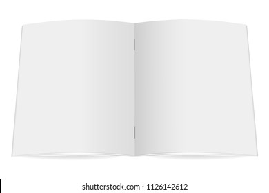 Mock up opened magazine, notebook, journal, booklet, postcard, flyer, brochure . Vector illustration for your design.