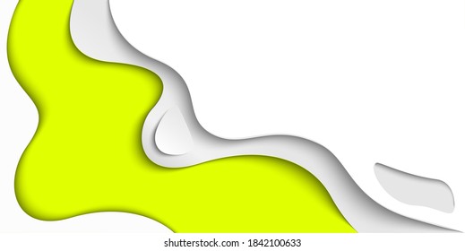 
Mock up origami in white and yellow colors, trendy craft style, paper art design background, vector illustration