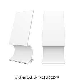 Mock Up Outdoor Advertising POS POI Stand Banner Or Lightbox. Illustration Isolated On White Background. Template Ready For Your Design. Vector EPS10