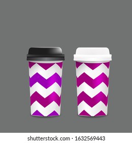 Mock up paper coffee cups . Vector realistic 3d illustration.
